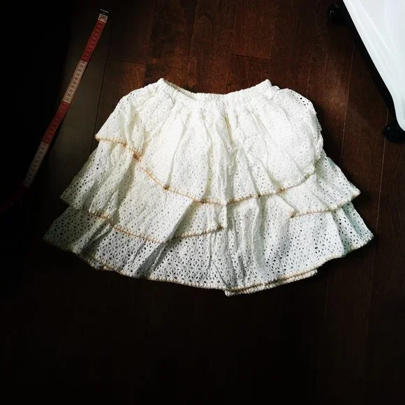 White Ruffle Eyelet Skirt - Picture 6 of 6
